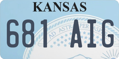 KS license plate 681AIG