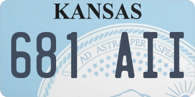 KS license plate 681AII