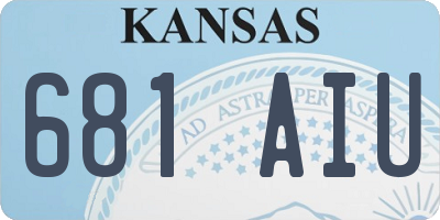 KS license plate 681AIU
