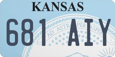 KS license plate 681AIY