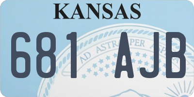KS license plate 681AJB
