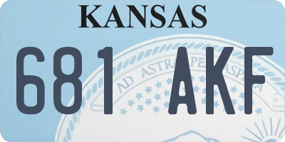 KS license plate 681AKF