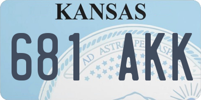 KS license plate 681AKK
