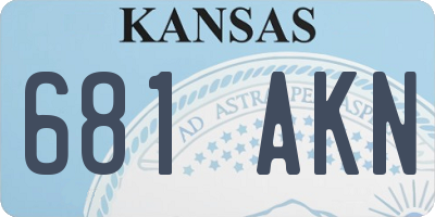 KS license plate 681AKN