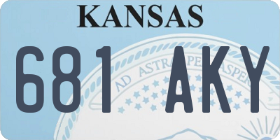 KS license plate 681AKY