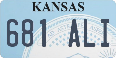 KS license plate 681ALI