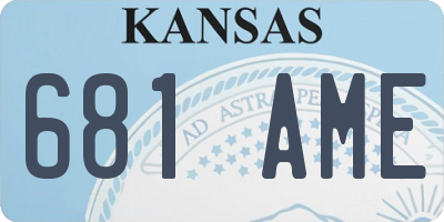 KS license plate 681AME