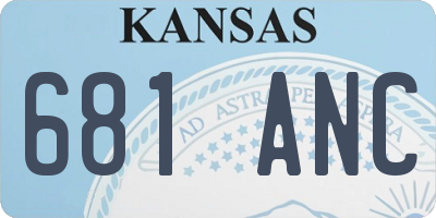 KS license plate 681ANC