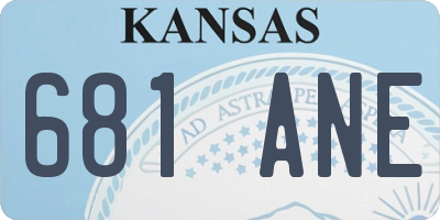 KS license plate 681ANE