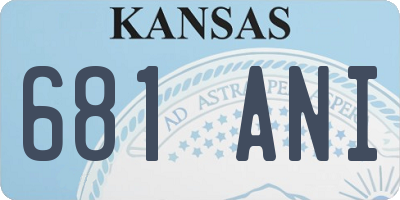 KS license plate 681ANI