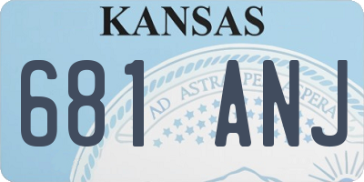 KS license plate 681ANJ