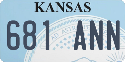 KS license plate 681ANN