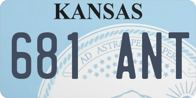KS license plate 681ANT