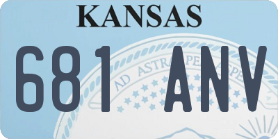 KS license plate 681ANV