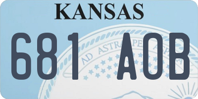KS license plate 681AOB