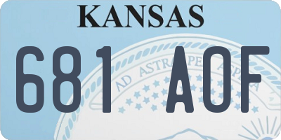 KS license plate 681AOF