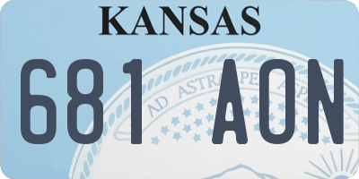 KS license plate 681AON
