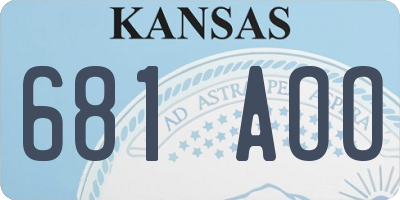 KS license plate 681AOO