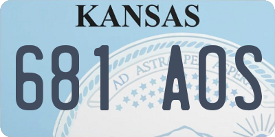 KS license plate 681AOS
