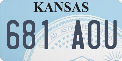 KS license plate 681AOU