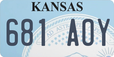 KS license plate 681AOY
