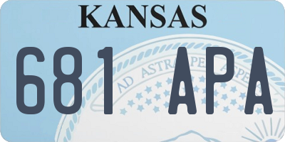 KS license plate 681APA