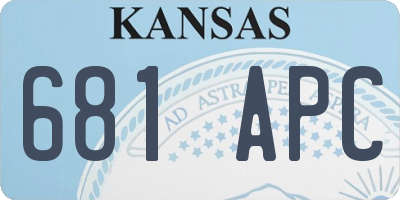 KS license plate 681APC