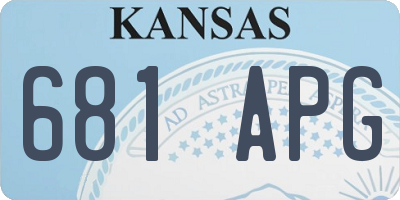 KS license plate 681APG
