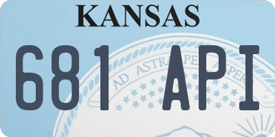 KS license plate 681API