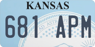 KS license plate 681APM