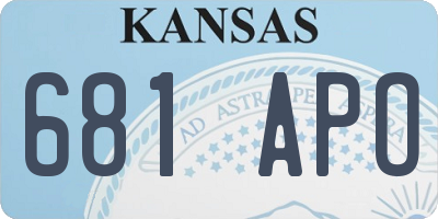 KS license plate 681APO