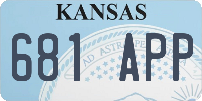 KS license plate 681APP