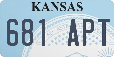 KS license plate 681APT