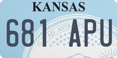 KS license plate 681APU