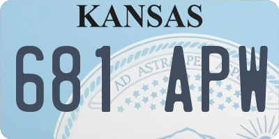 KS license plate 681APW