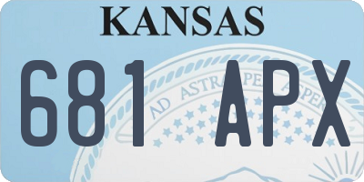 KS license plate 681APX