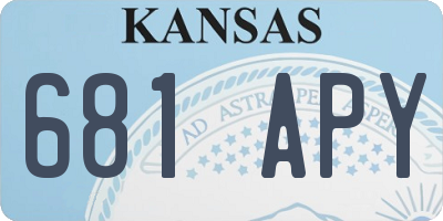 KS license plate 681APY