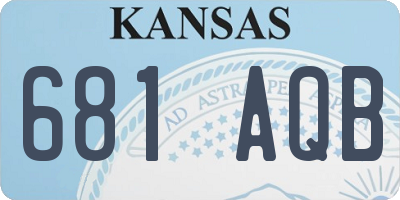 KS license plate 681AQB