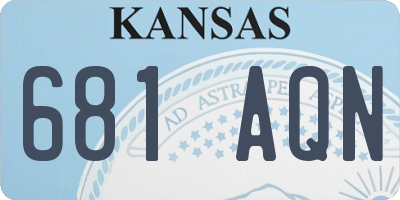 KS license plate 681AQN