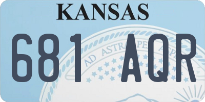 KS license plate 681AQR