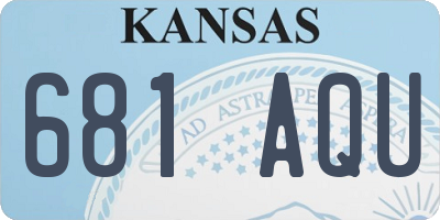 KS license plate 681AQU