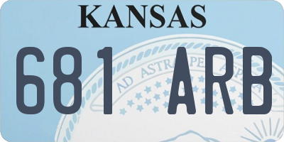 KS license plate 681ARB