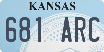 KS license plate 681ARC