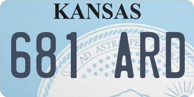 KS license plate 681ARD