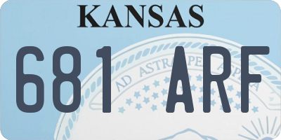 KS license plate 681ARF