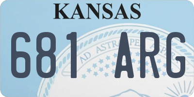 KS license plate 681ARG