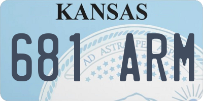 KS license plate 681ARM