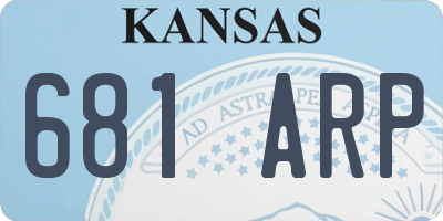 KS license plate 681ARP