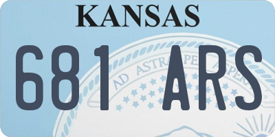 KS license plate 681ARS