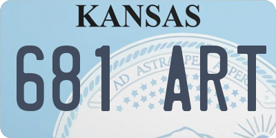 KS license plate 681ART